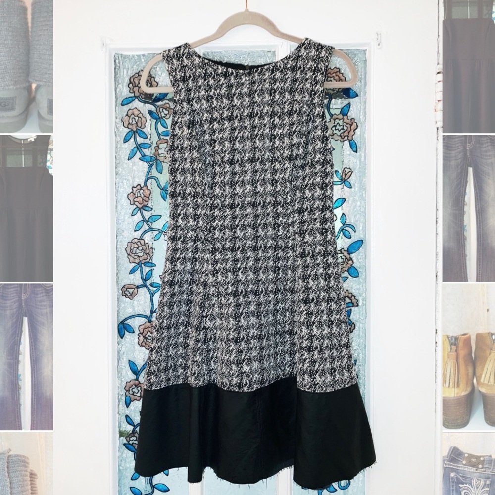 Ralph Lauren Tweed and Leather Dress